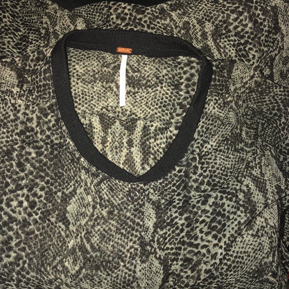 Free People Snakeskin Print Sheer Jacket - Picture 2 of 5